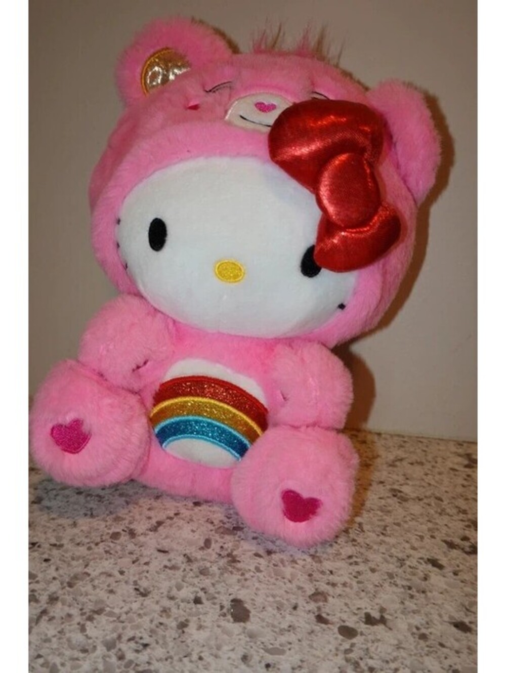 Hello Kitty/Care Bears Mash Up 9" Hello Kitty Cheer Bear Cute Costume Soft Plush